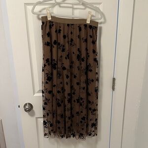 Elegant Black Floral Skirt